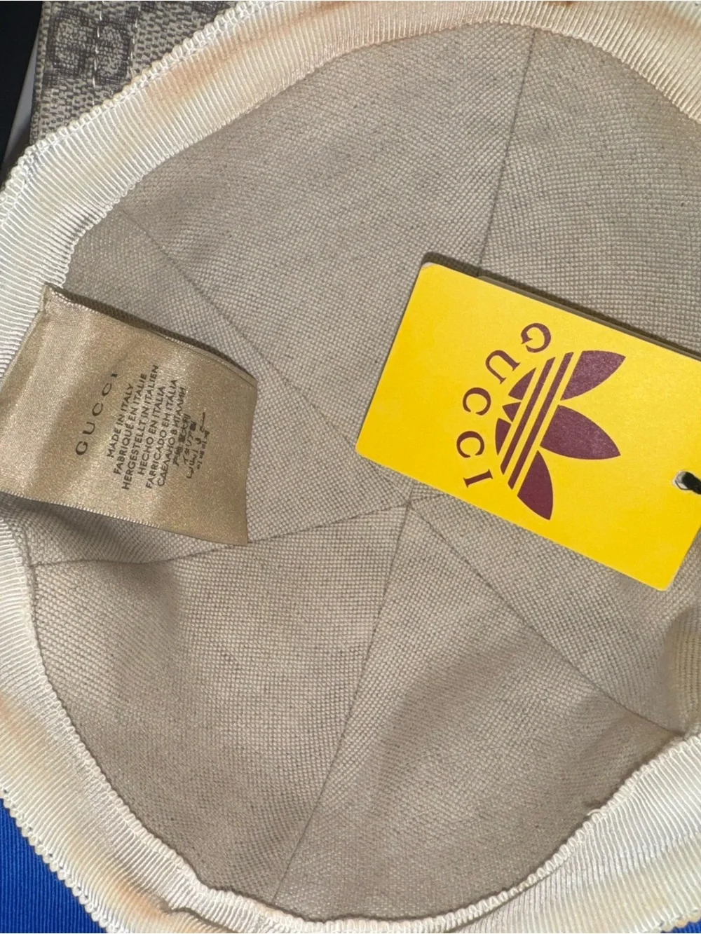 Gucci Blue and Beige GG Canvas Baseball Cap
